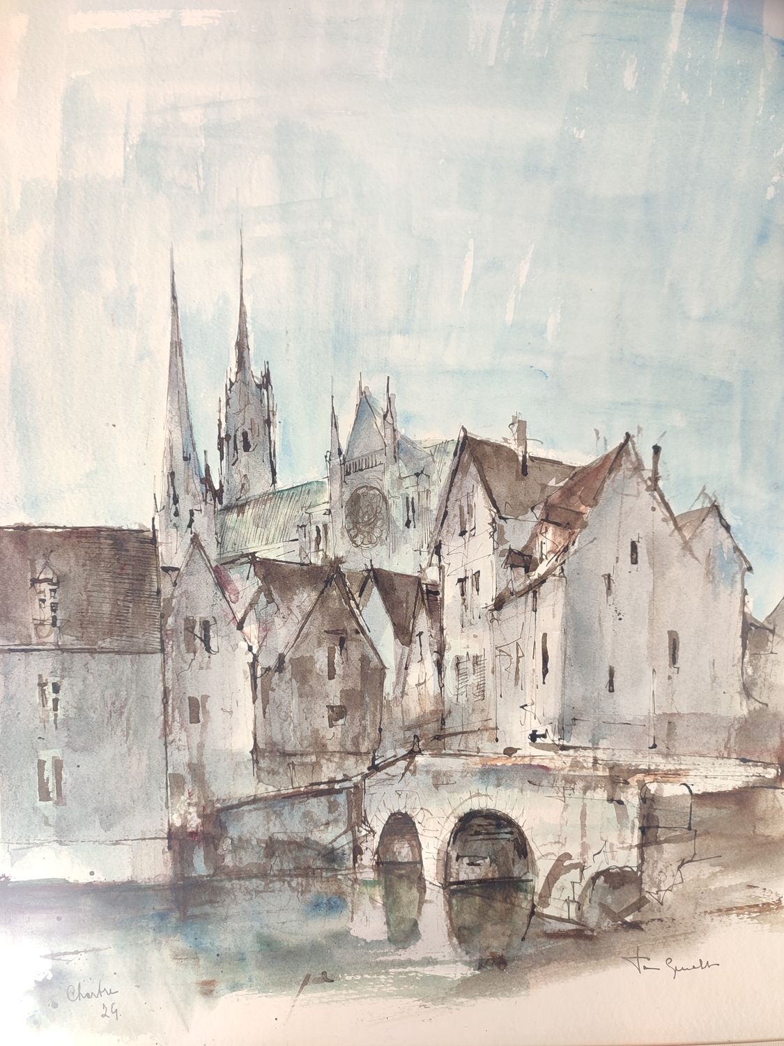 José van Gucht - watercolour - Chartres