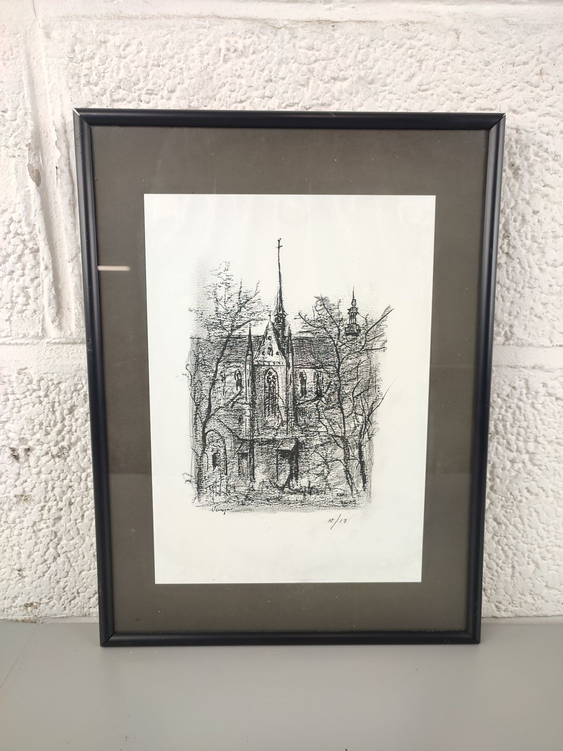 Georges Tahon - Engraving - Church in Veurne