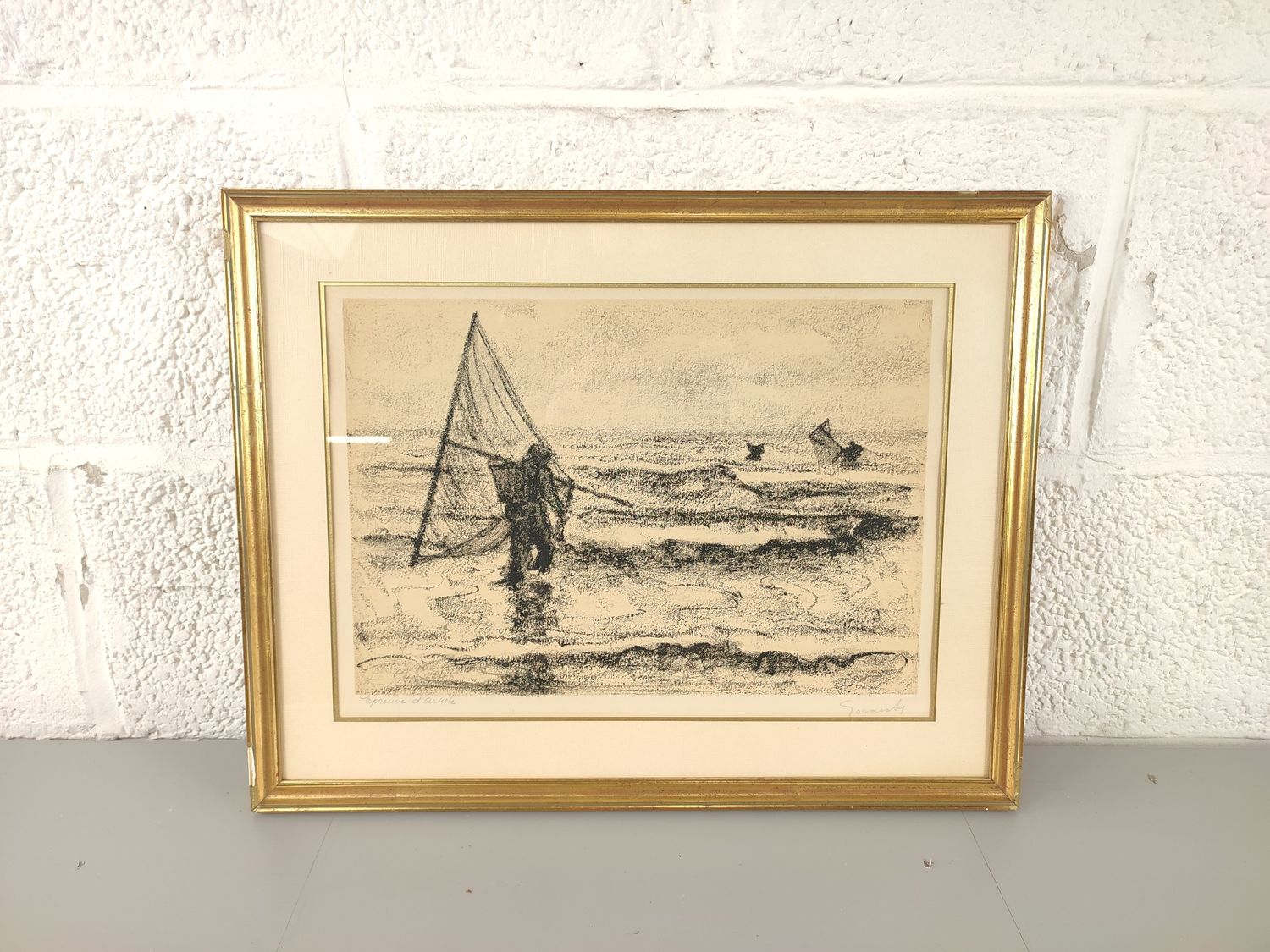 Govaerts Jean - Shrimp fishermen - epreuve d&#39;artiste