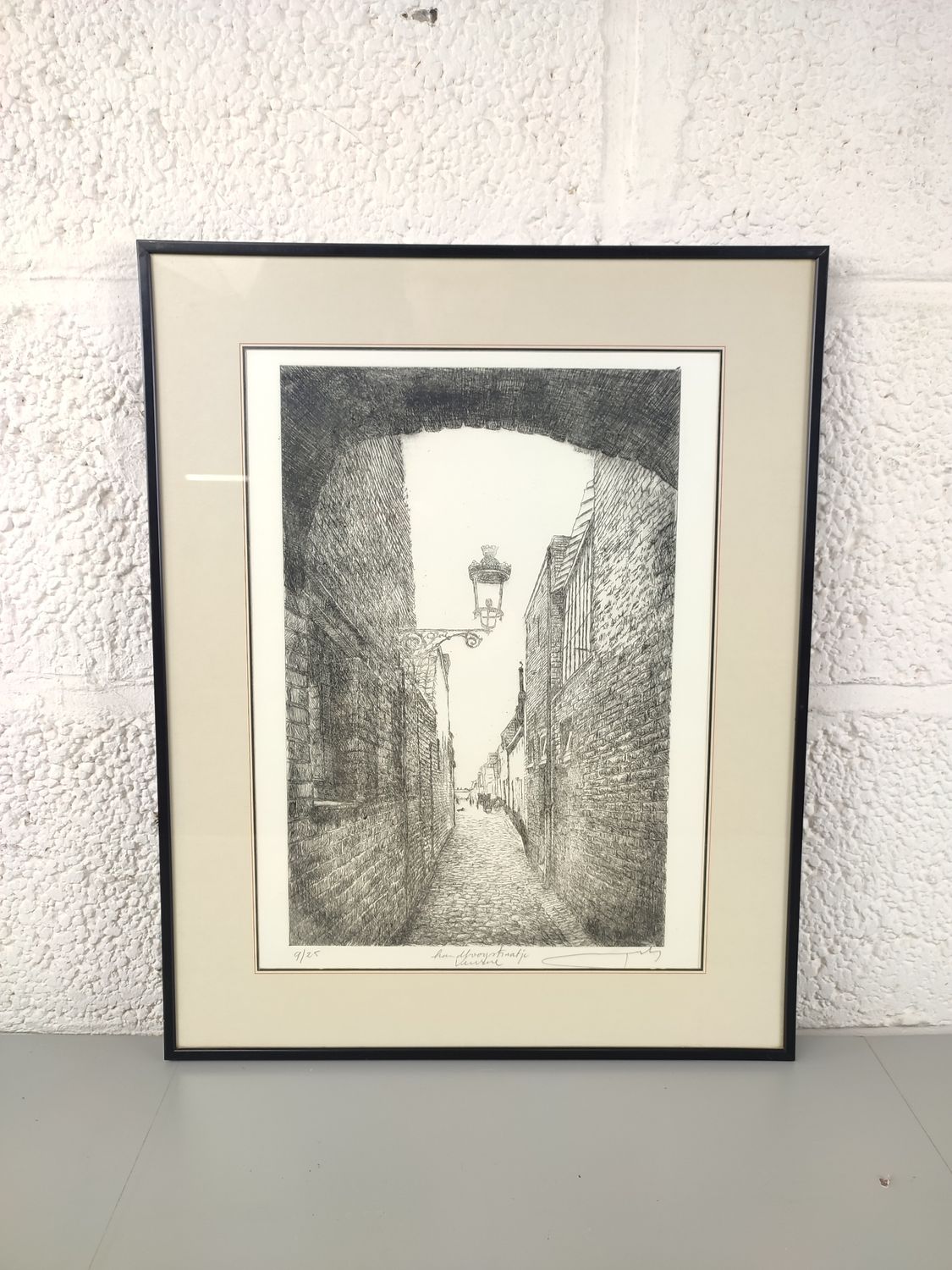 Vic Buys - Etching - Handboogstraatje Veurne