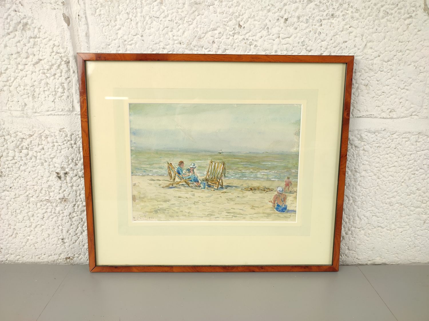 Edelt - watercolor - beach of Heist 1934