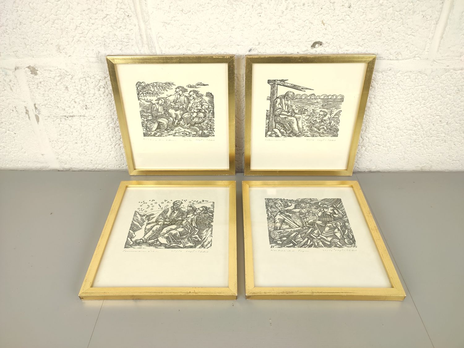 Elisabeth Voigt - woodcut - 4 seasons