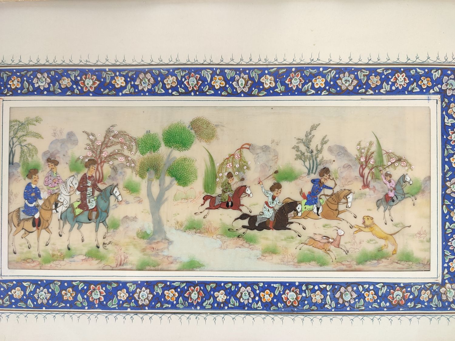 Persian painting of a hunting scene
