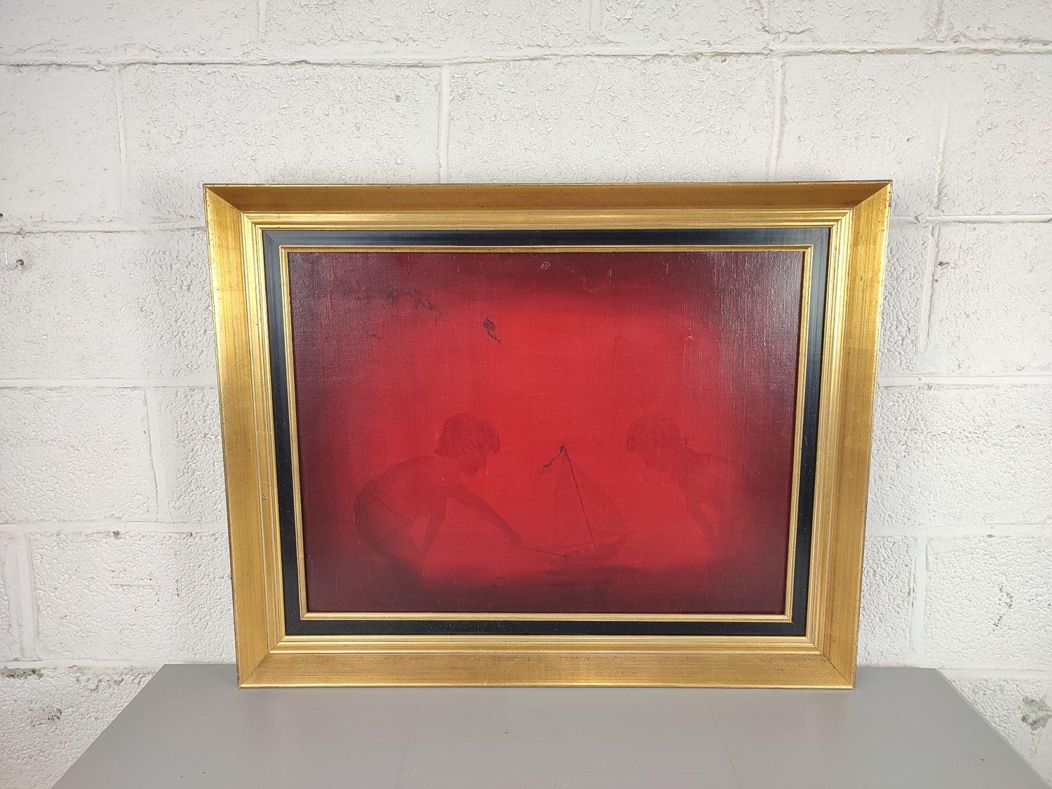 Not signed - red painting