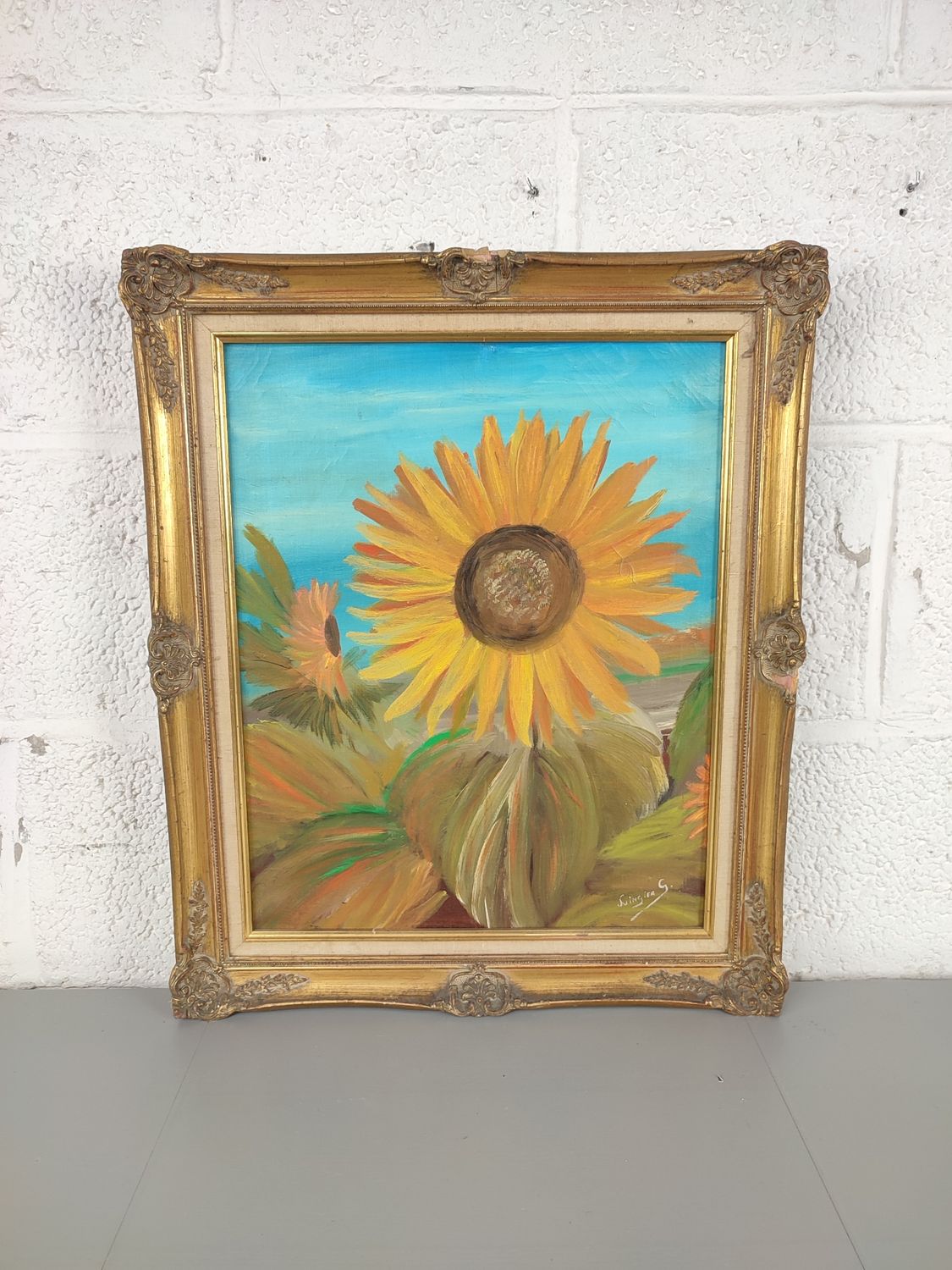 Lingier G - still life with sunflowers