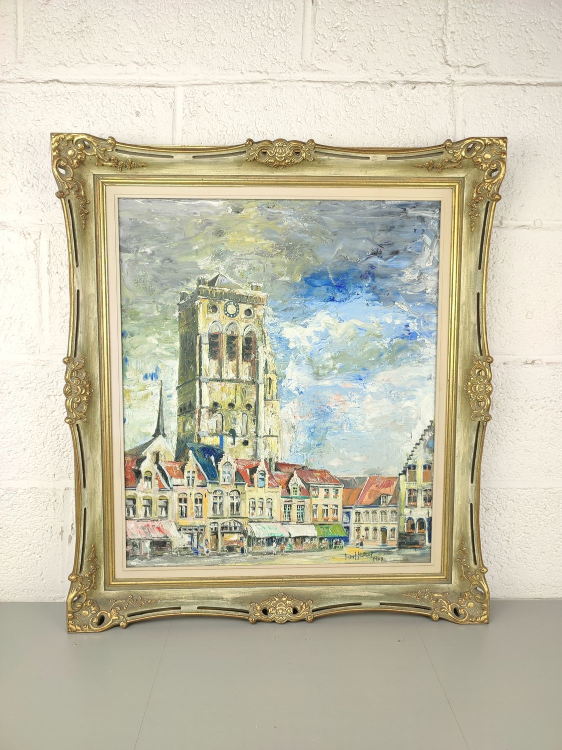 Painting - the market place of Veurne