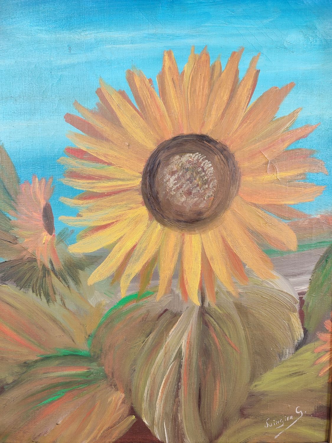 Lingier G - still life with sunflowers