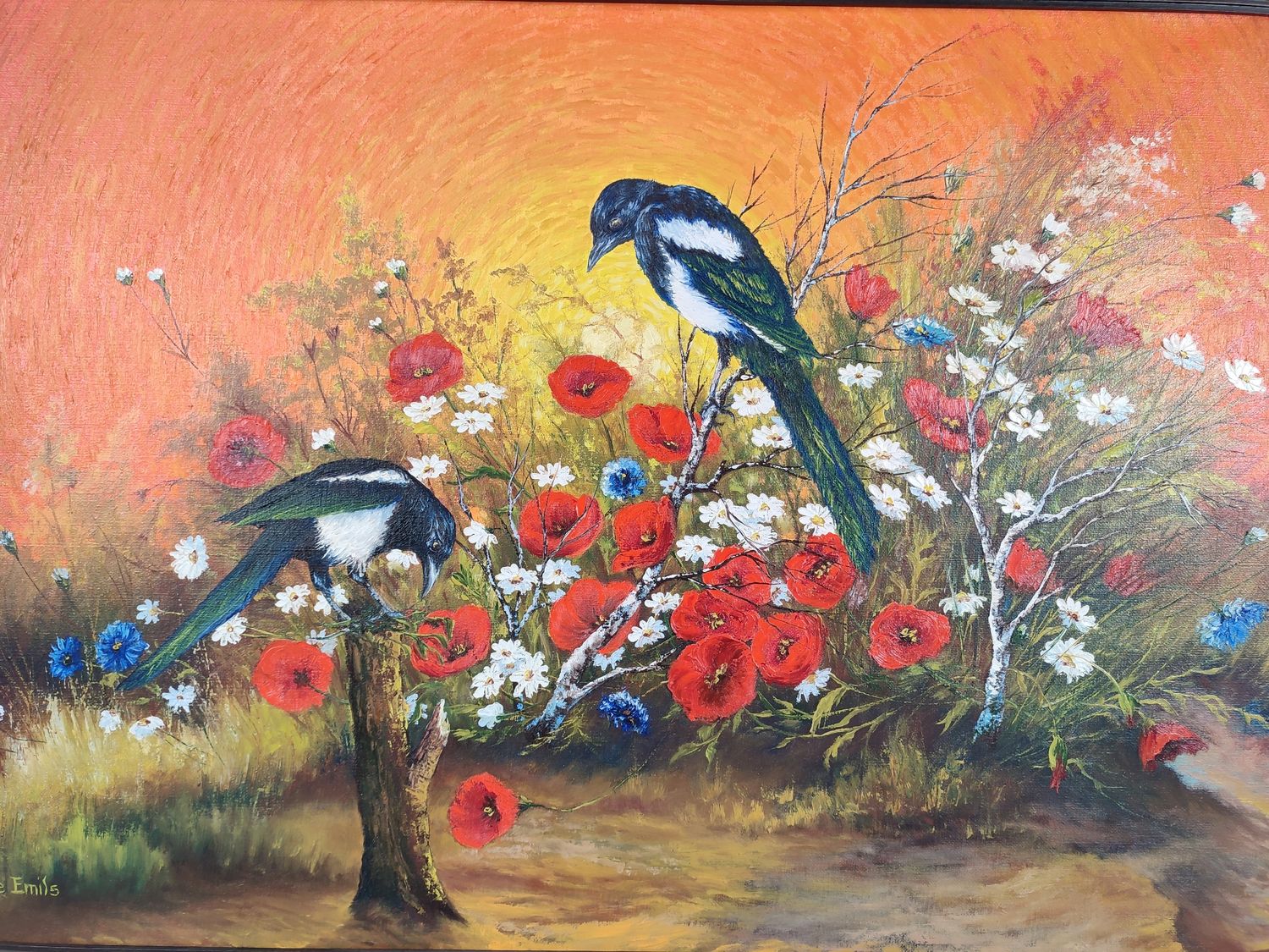 Emile Emils - still life with magpies