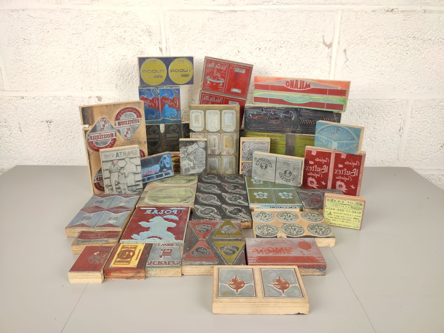 Lot of advertisement printing plates