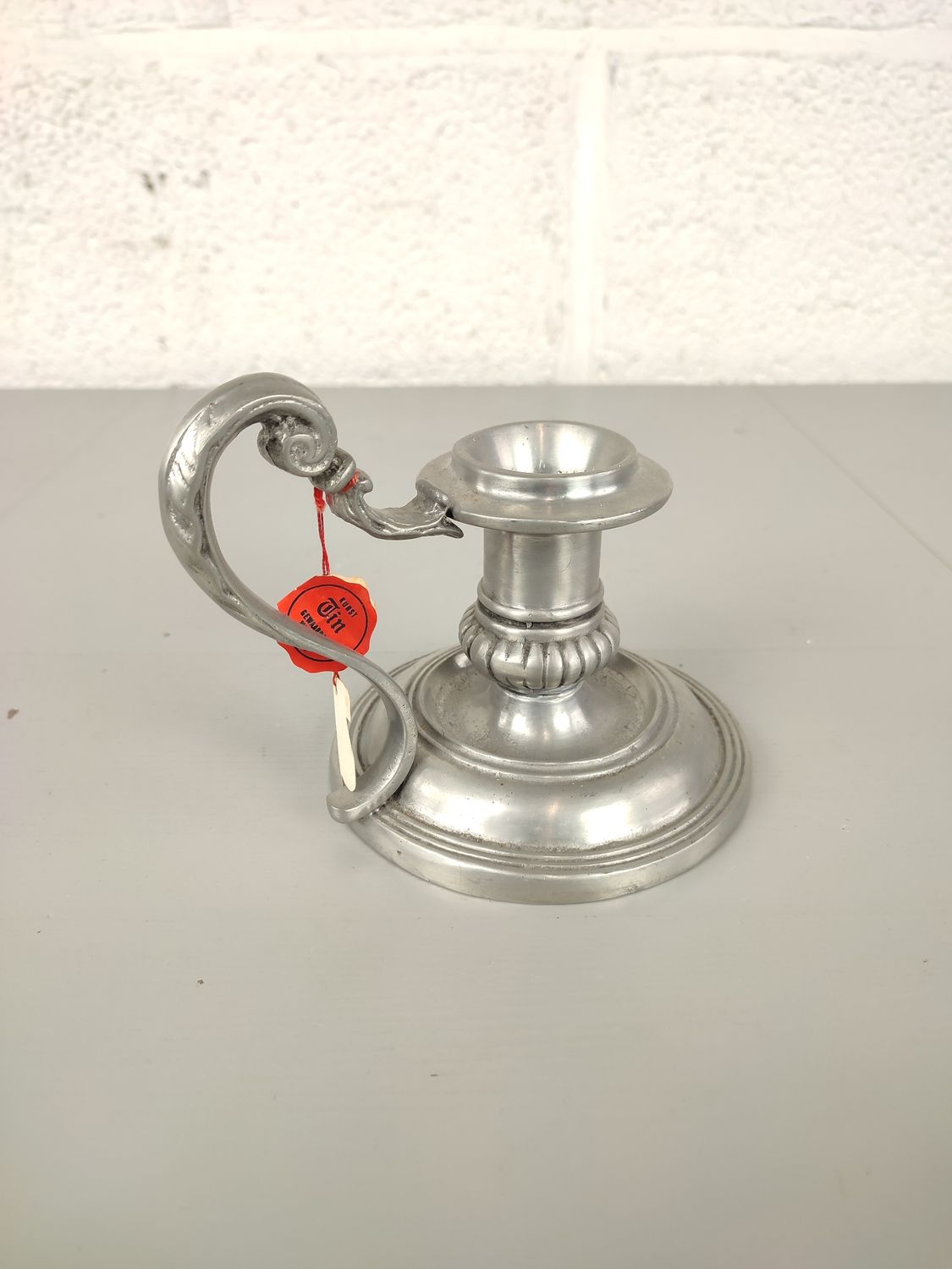 Pewter candle holder