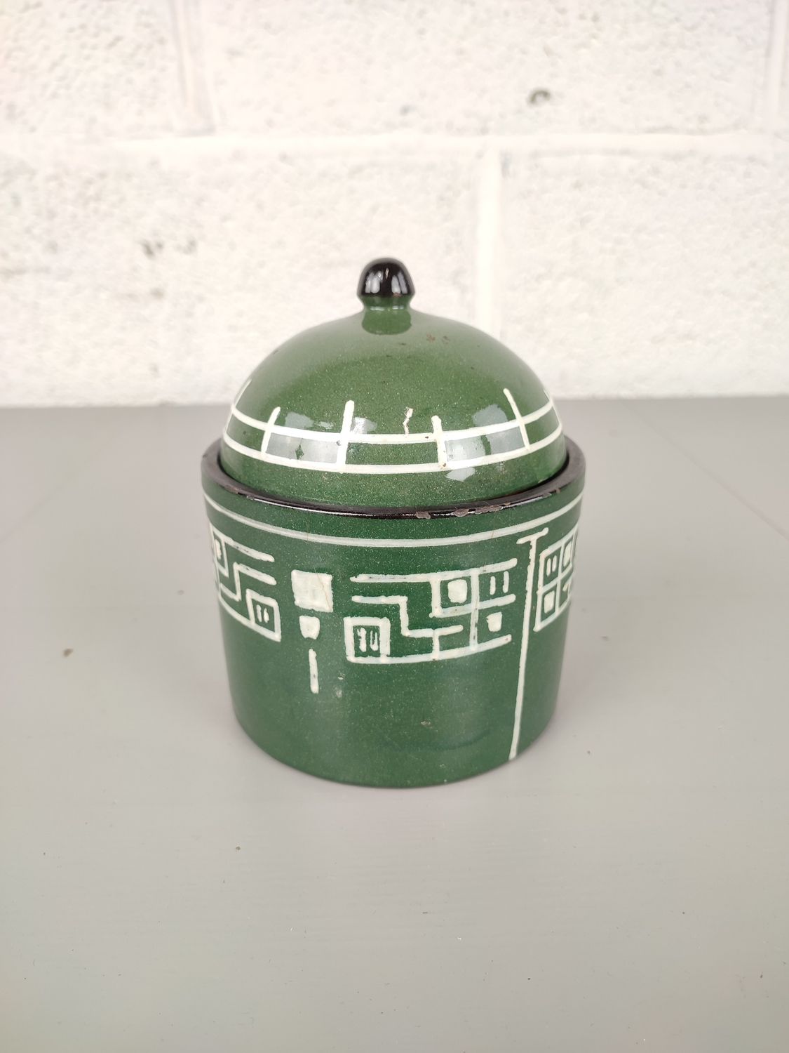 Antique ceramic tobacco jar