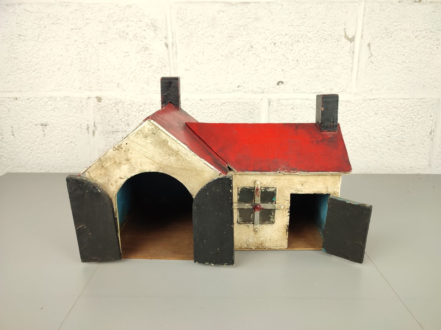 Old wooden toy farmhouse