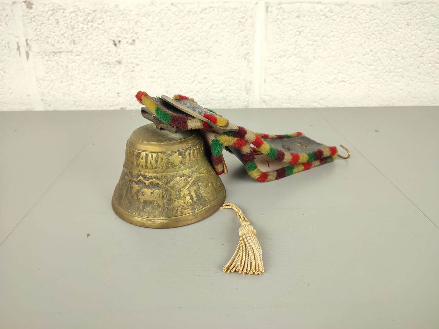 Large brass cow bell