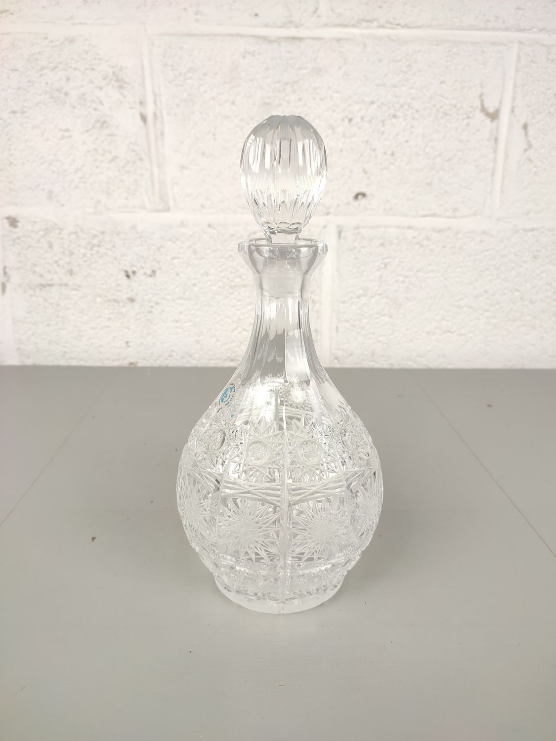 Bohemian hand-cut crystal decanter