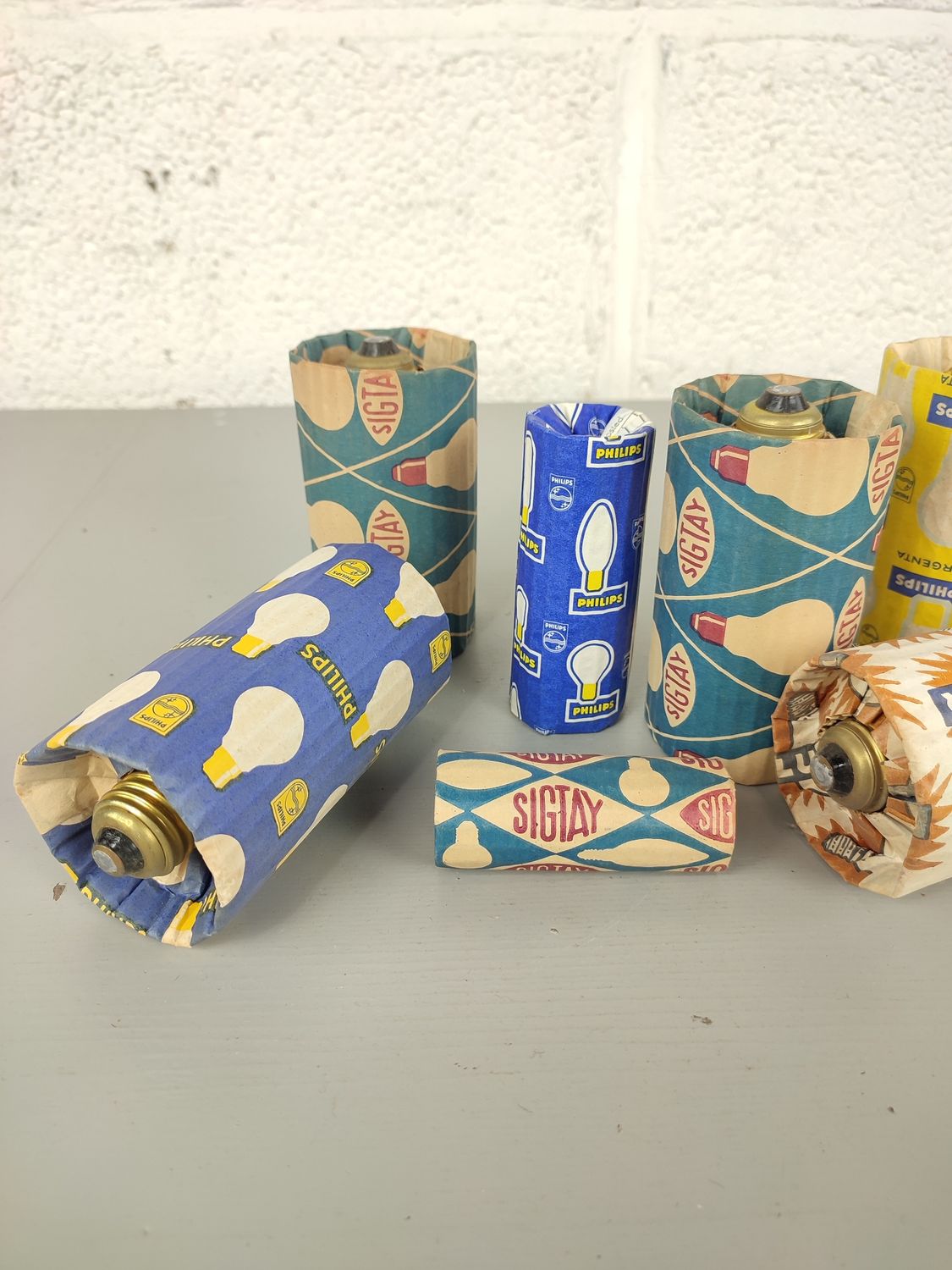 Old lightbulbs in original packaging
