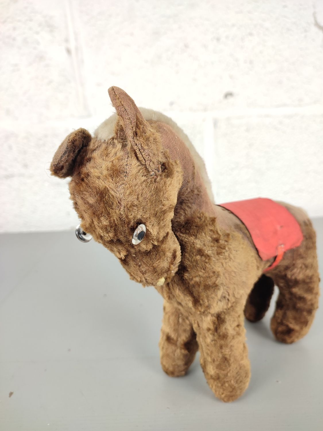 Old plush toy donkey