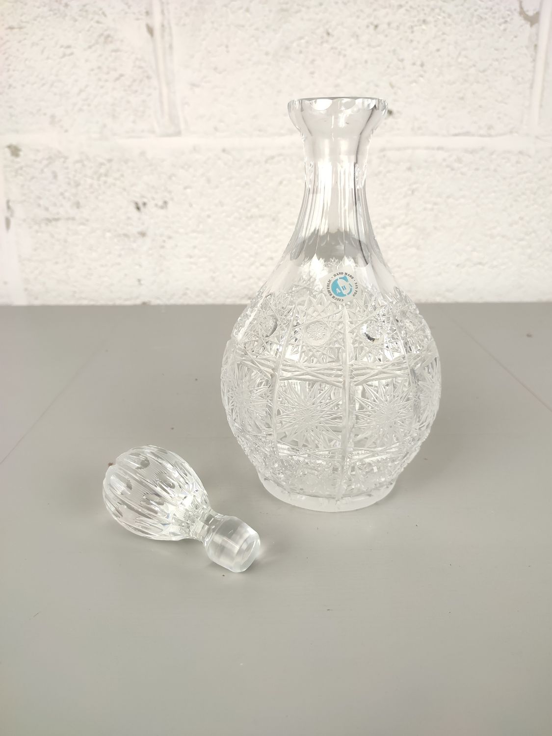 Bohemian hand-cut crystal decanter