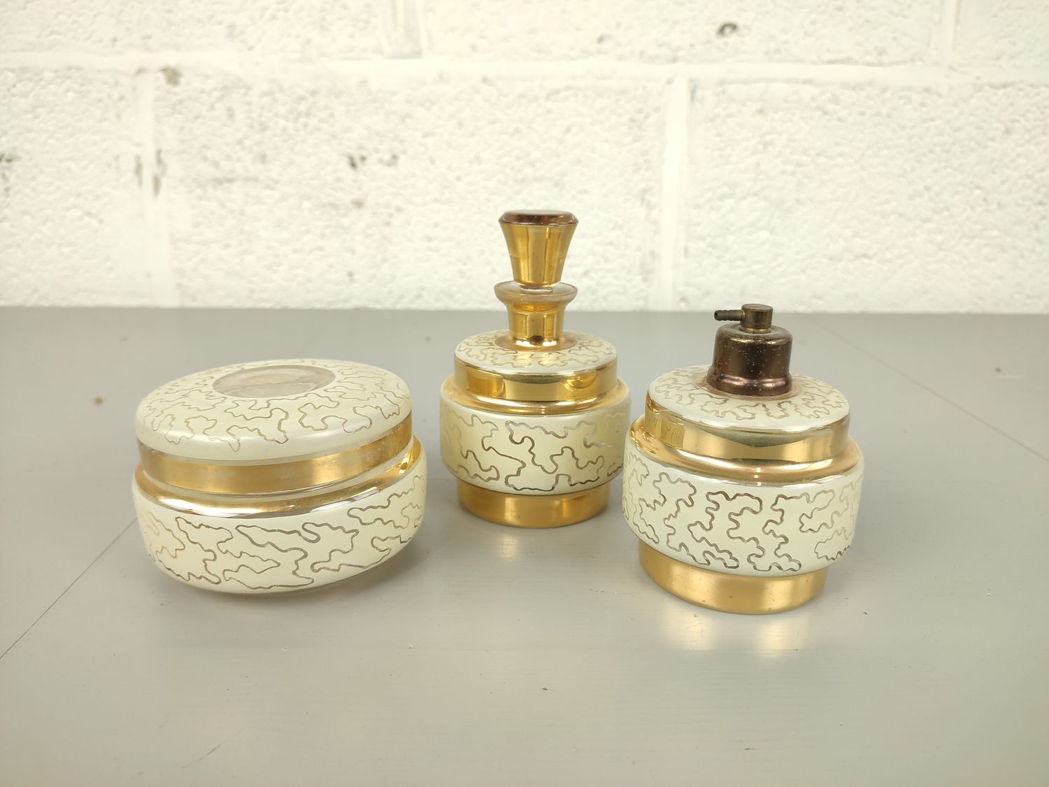 Glass dressing table set