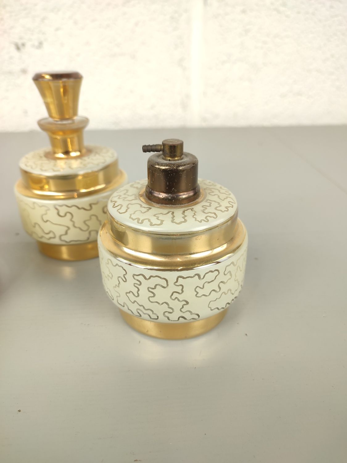 Glass dressing table set