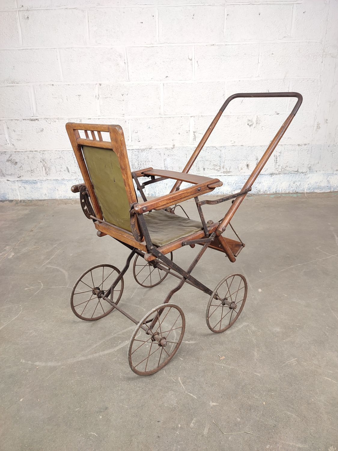 Antique wooden stroller