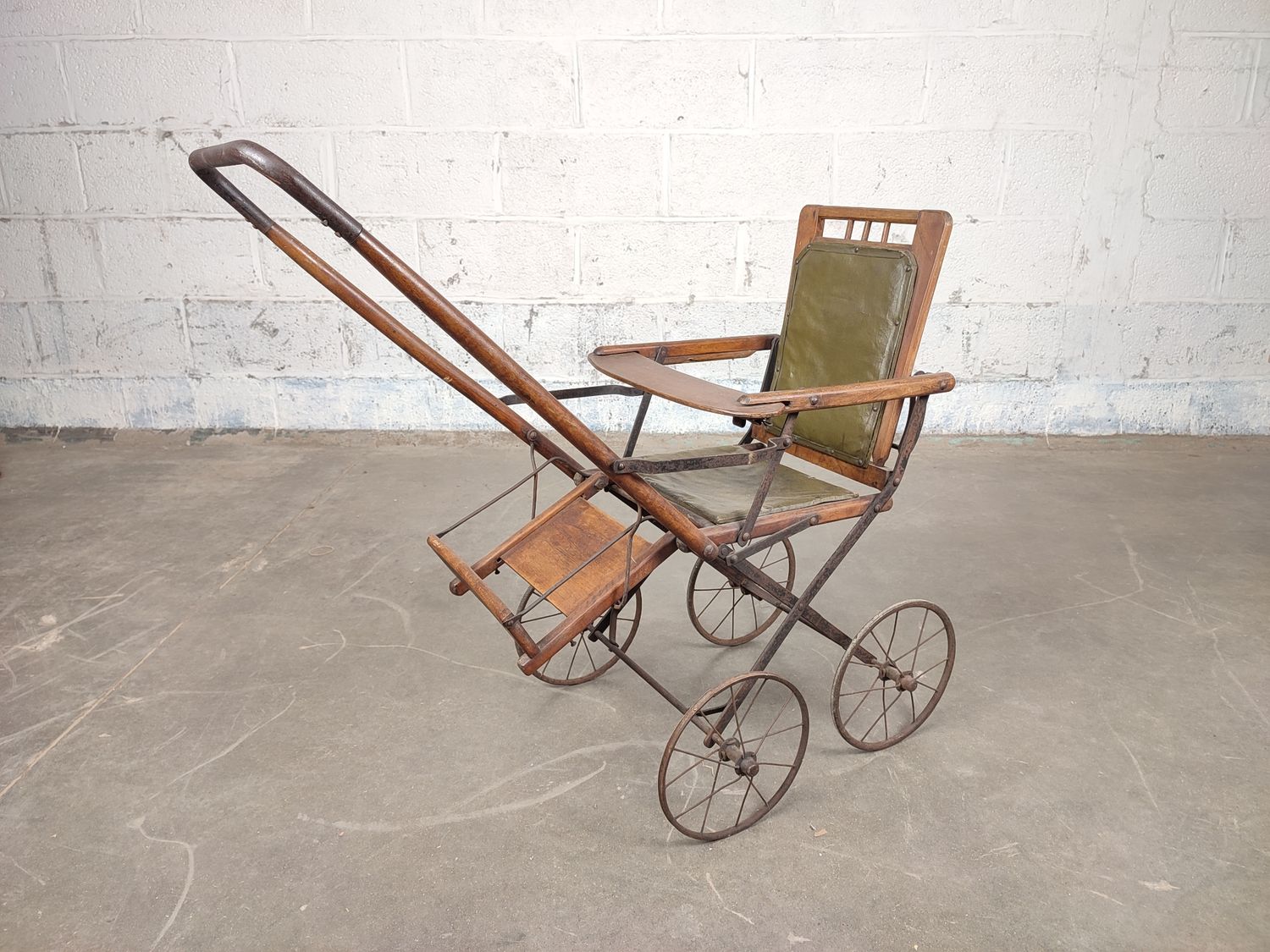 Antique wooden stroller