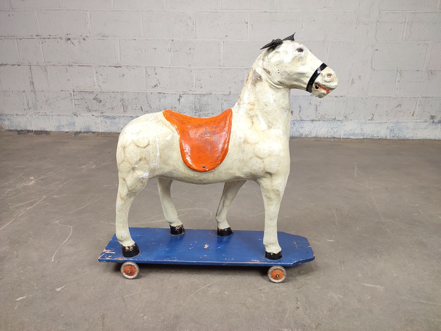 Antique paper mache toy horse