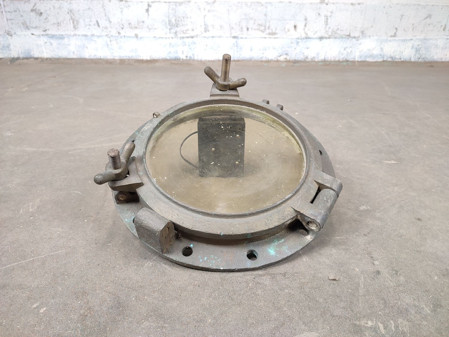Antique brass ship&#39;s porthole