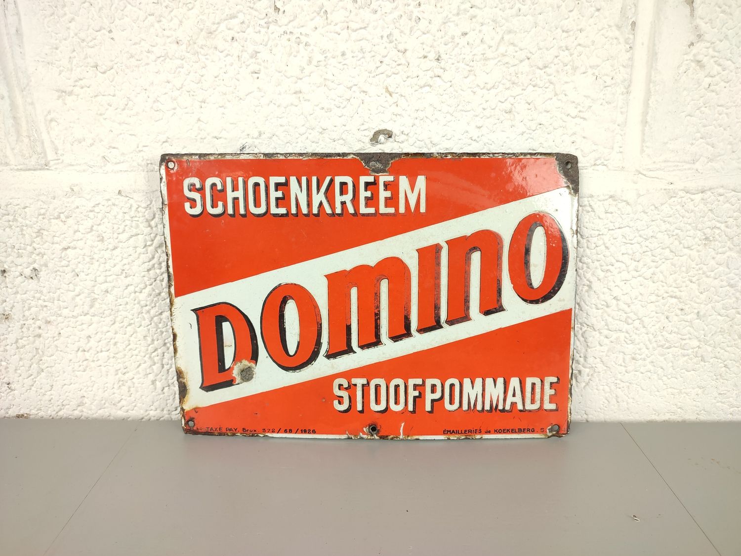 Enamel sign Domino 1926