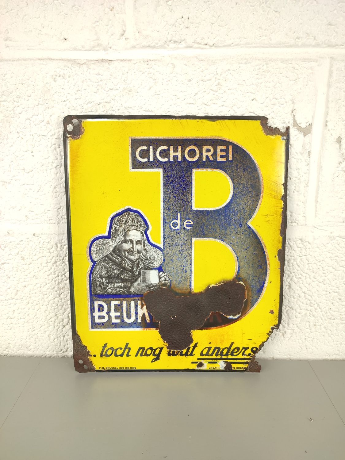 Enamel sign Emaillerie Koekelberg