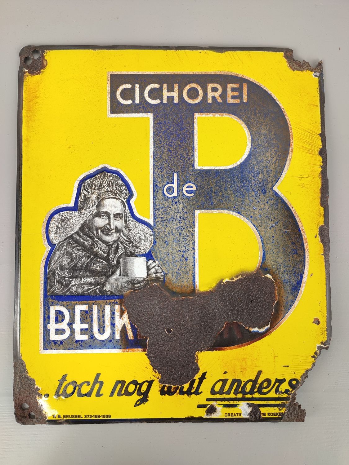 Enamel sign Emaillerie Koekelberg