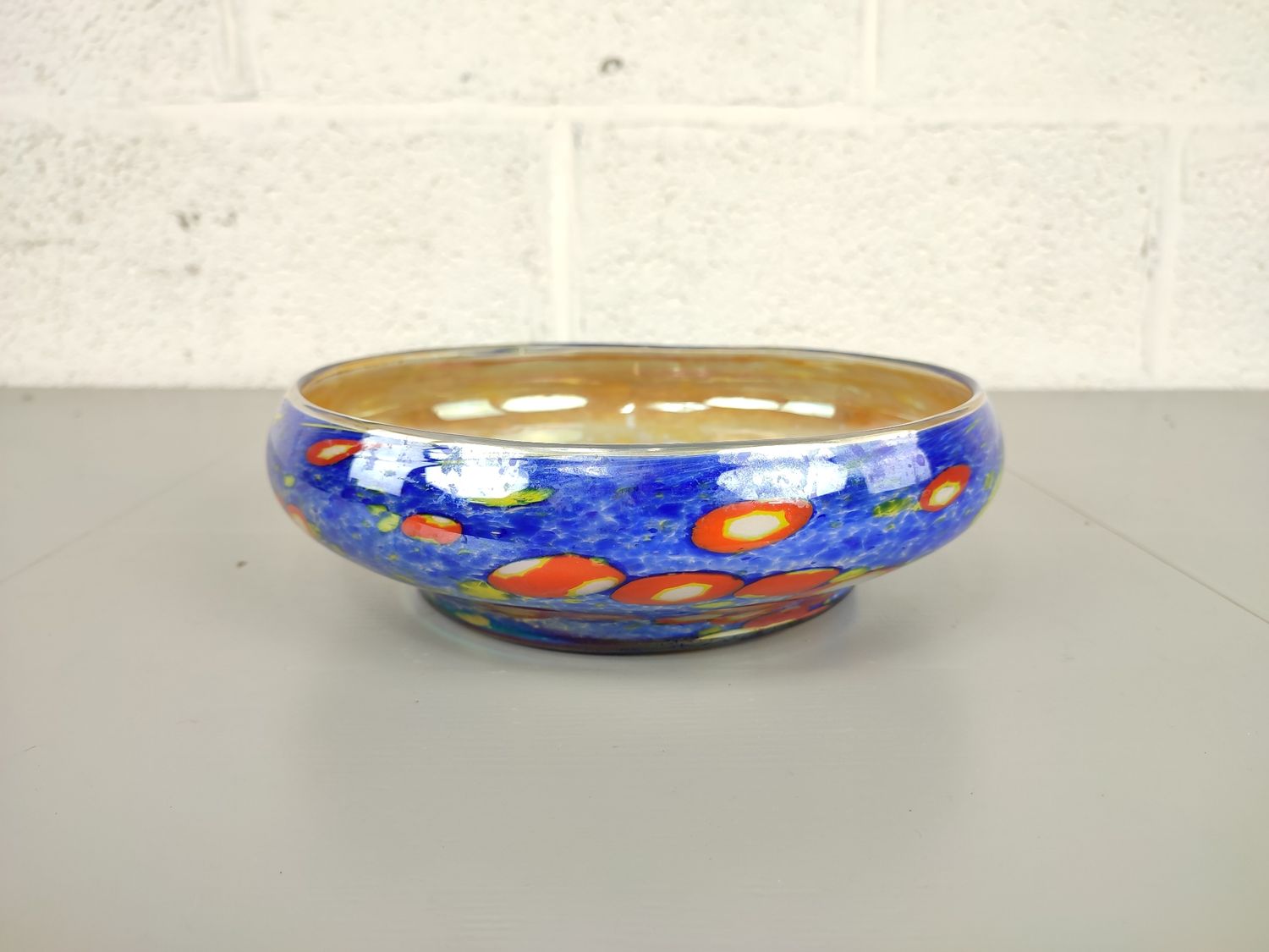 Antique glass Kralik millefiori bowl