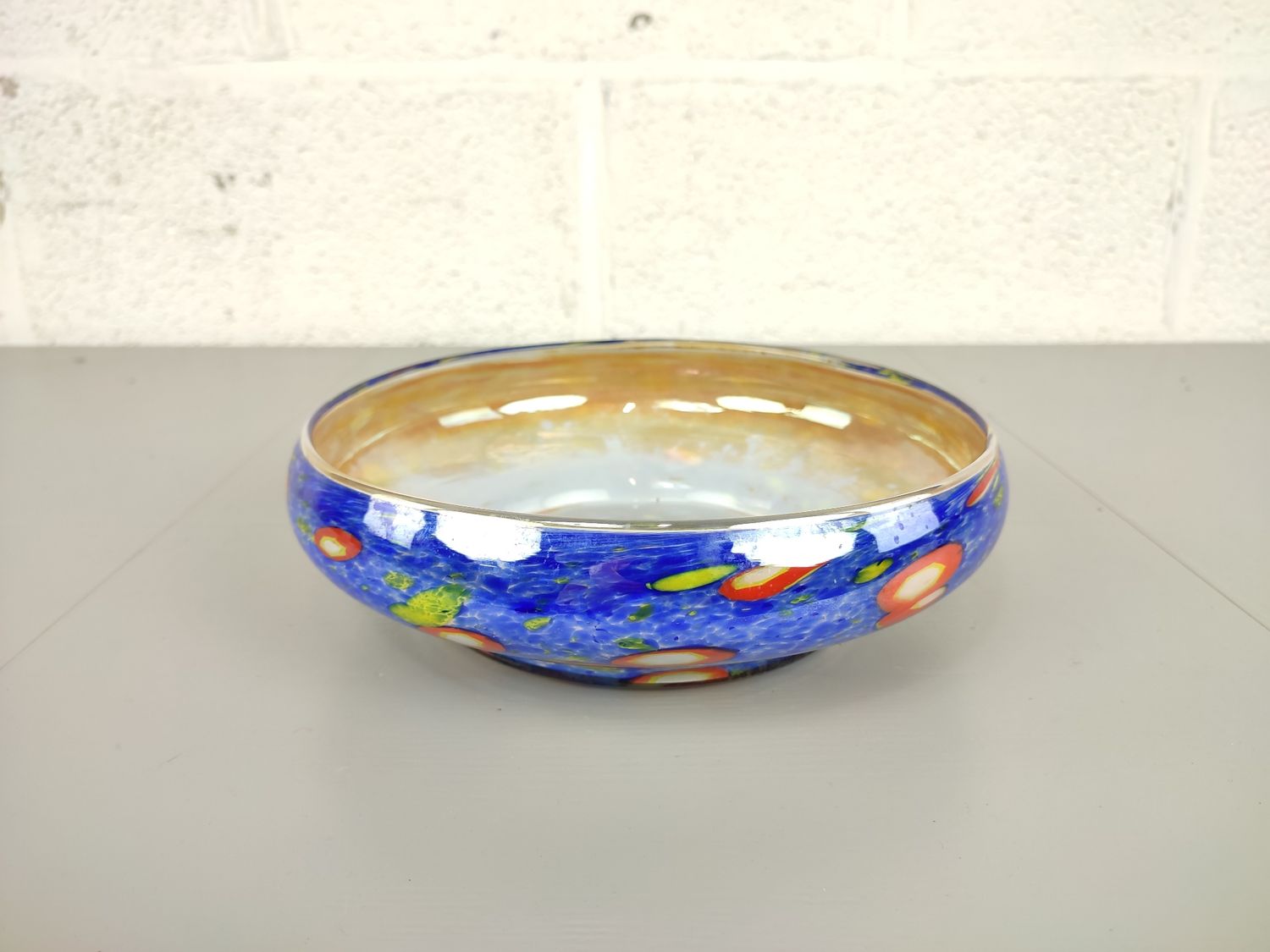 Antique glass Kralik millefiori bowl