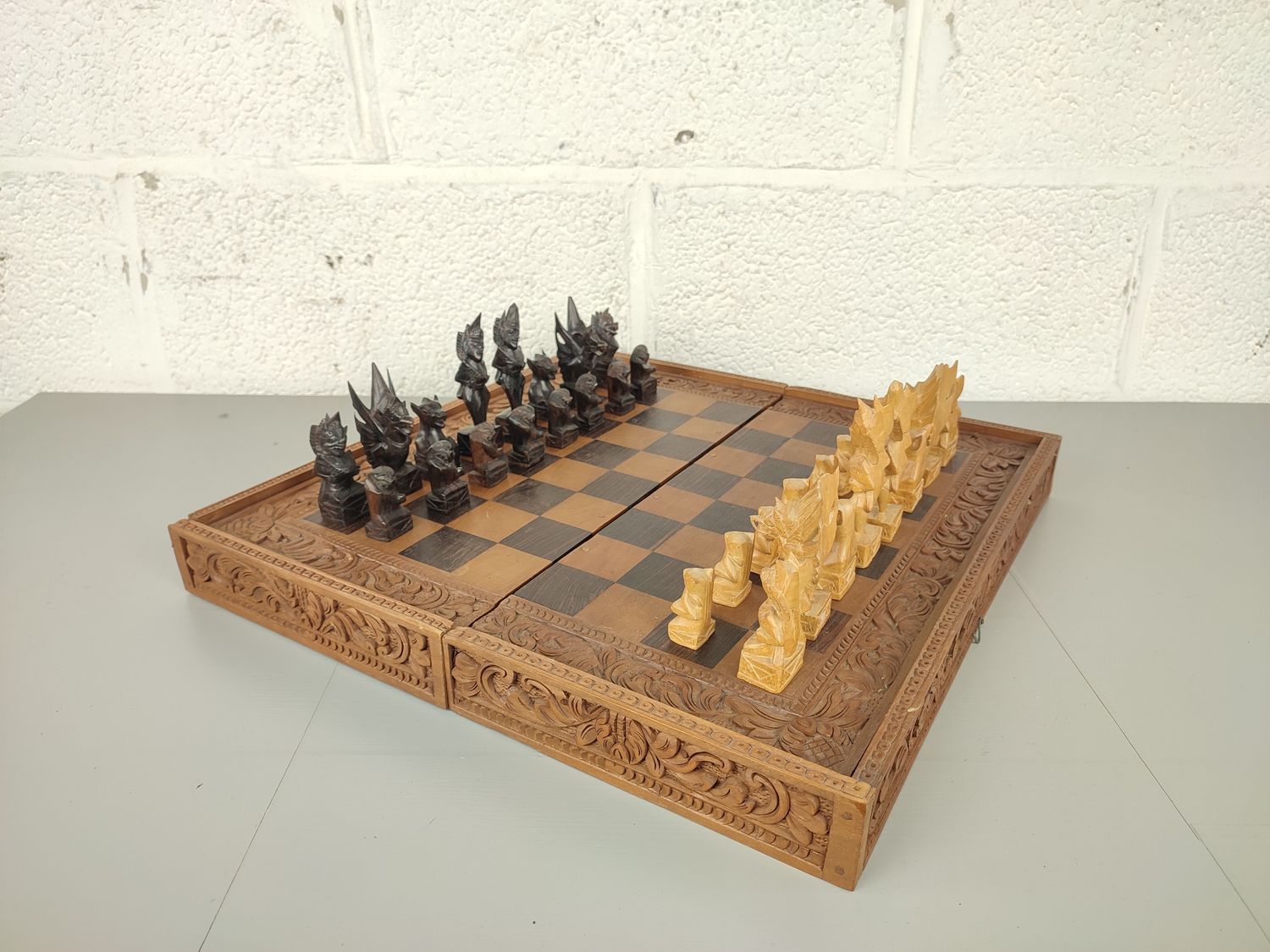 Wooden chess game from Indonesia