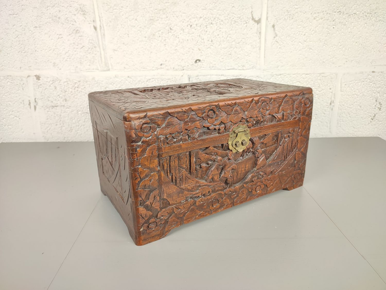 Chinese wooden carved chest