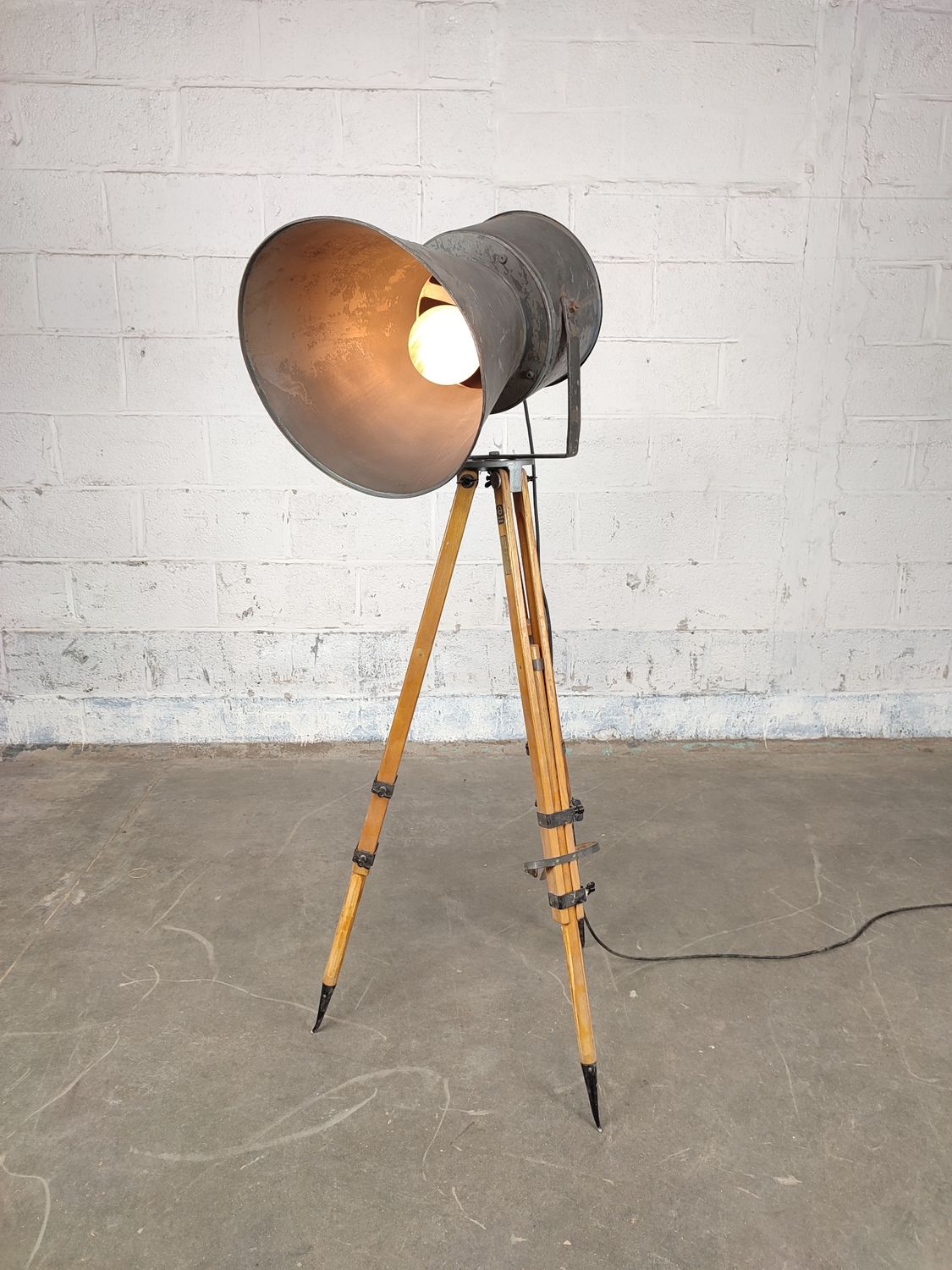 Large spotlight on a tripod