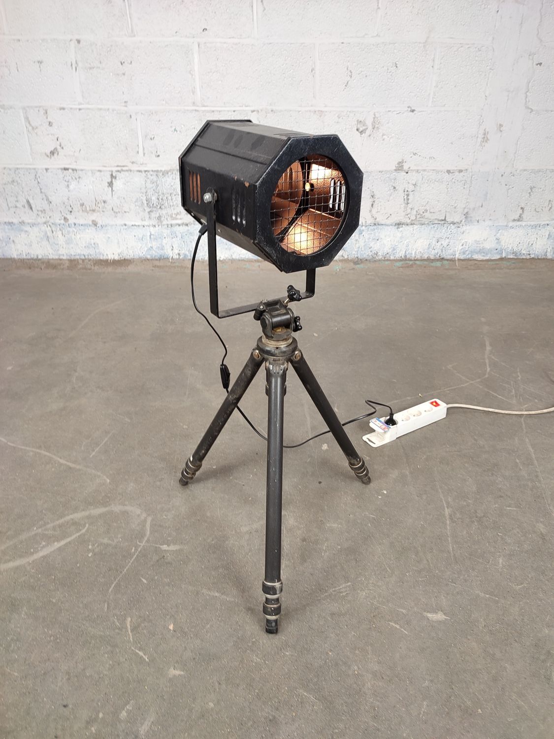 Old theater lamp on tripod