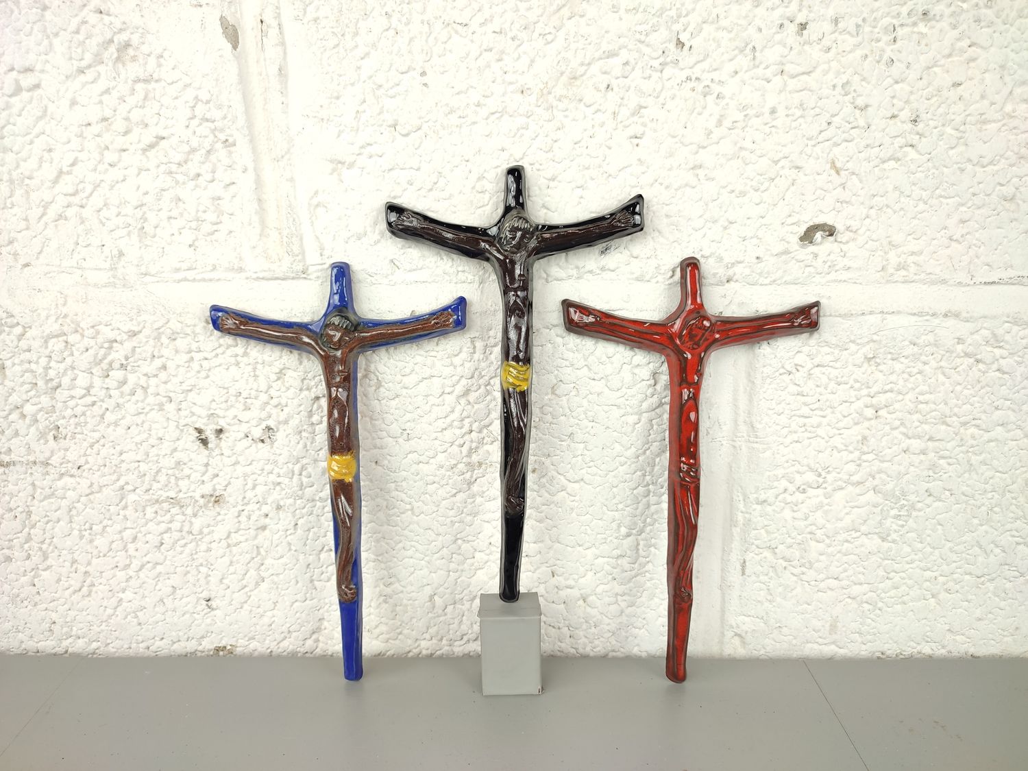 Vintage ceramic crucifixes