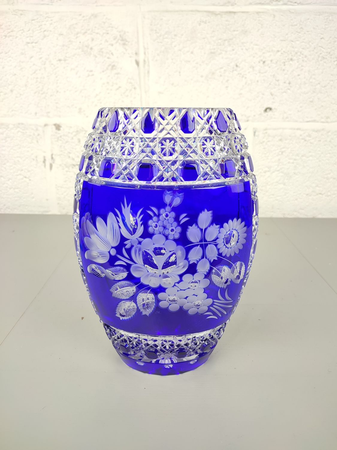Cobalt blue crystal Meissen vase