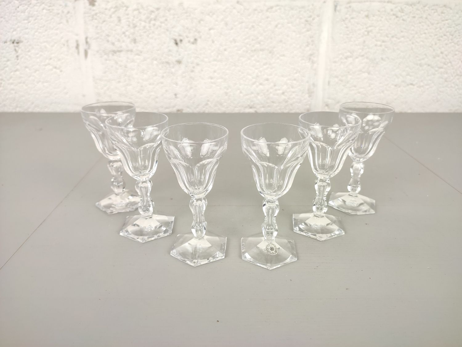 Set of 6 Val Saint Lambert liqueur glasses
