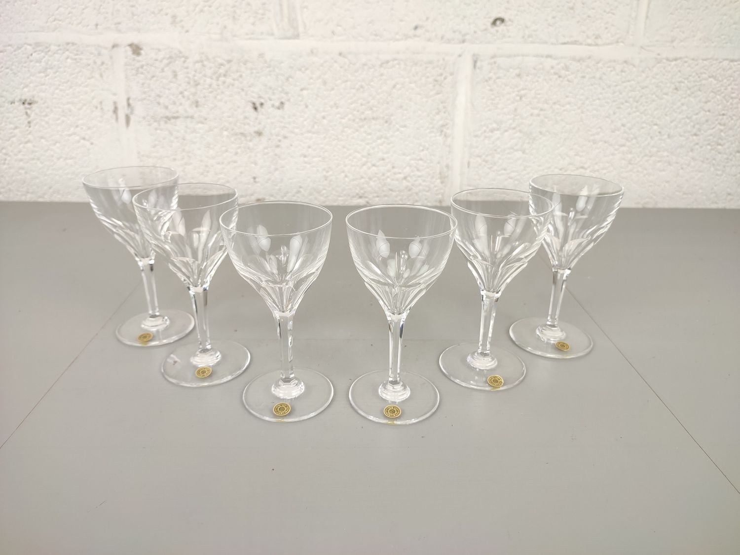 Set van 6 Val Saint Lambert wijnglazen
