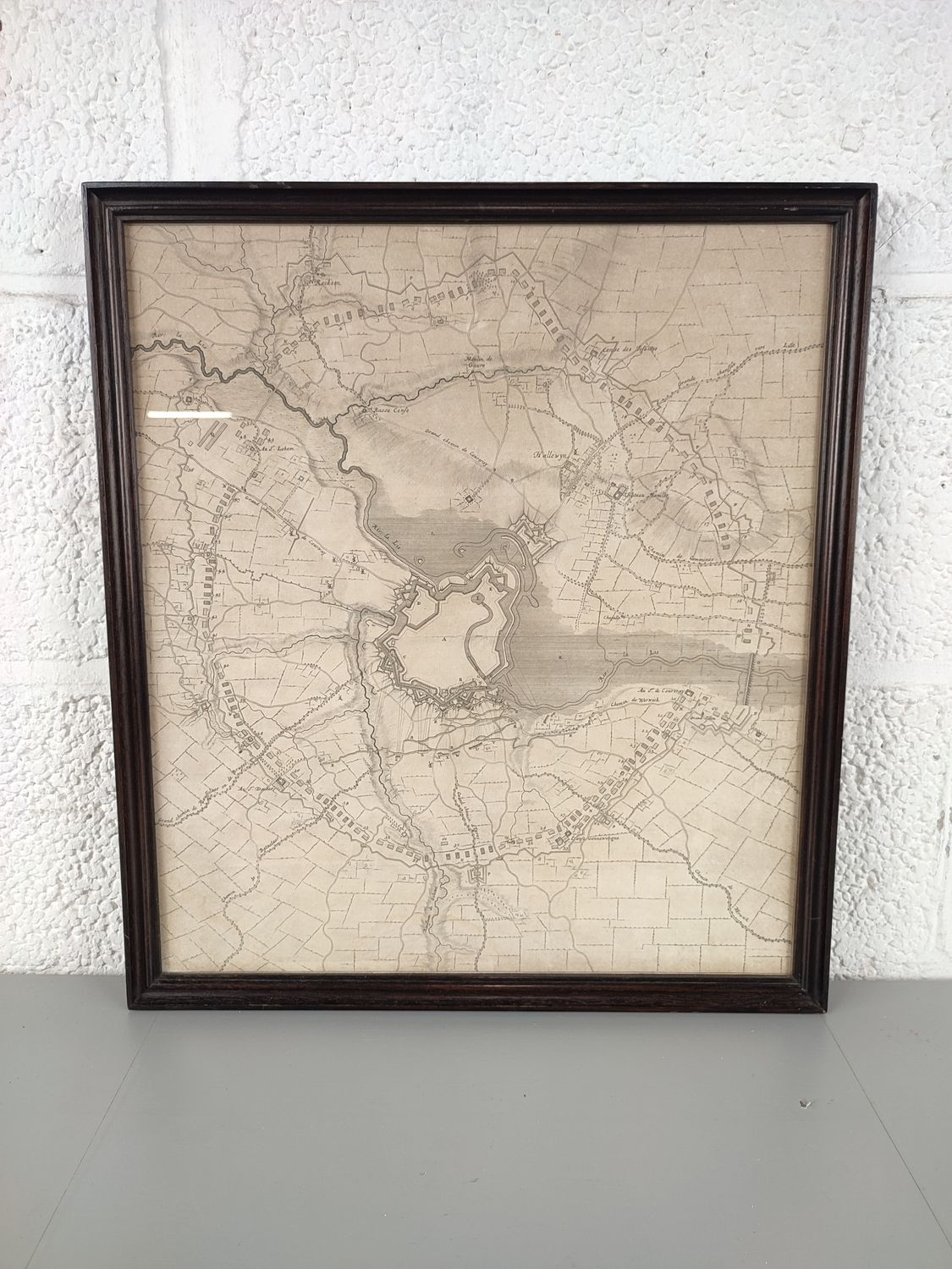 Antique map siege of Menen (1706)