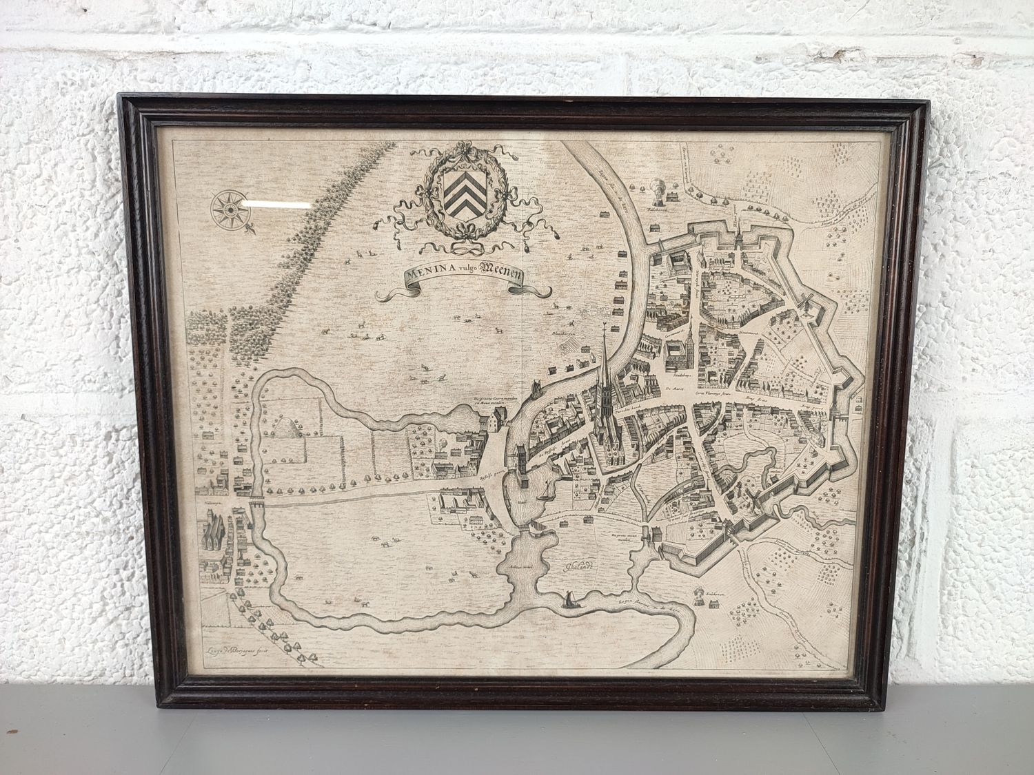 Antique map of Menen Ca. 1650