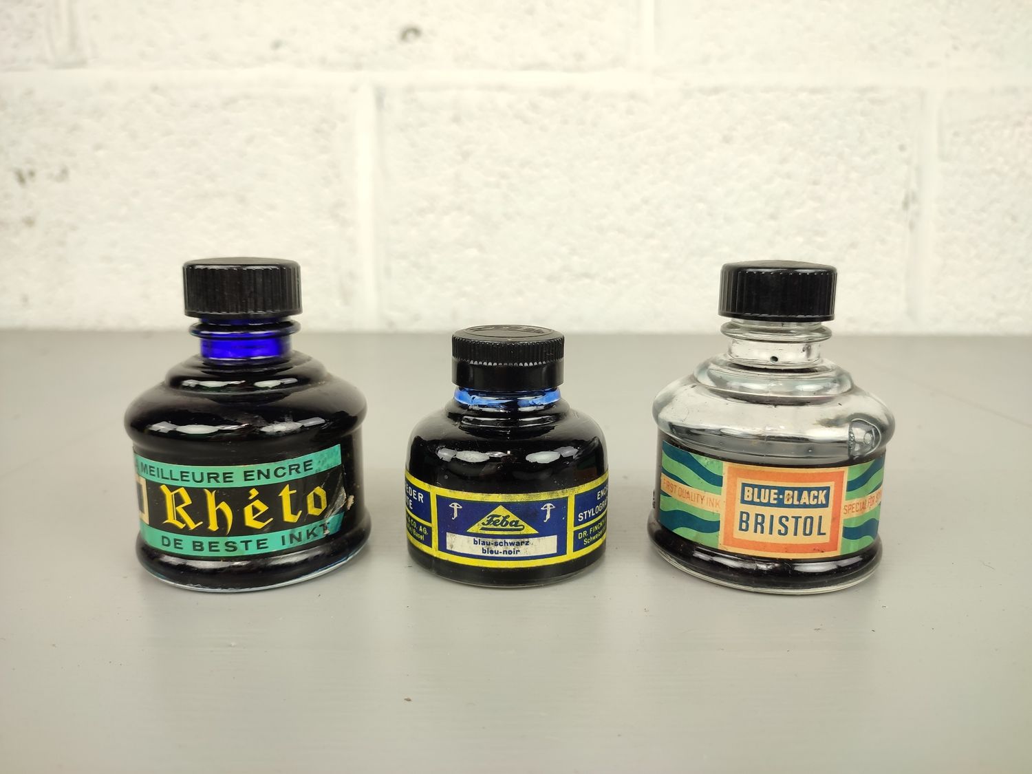 small glass ink bottles