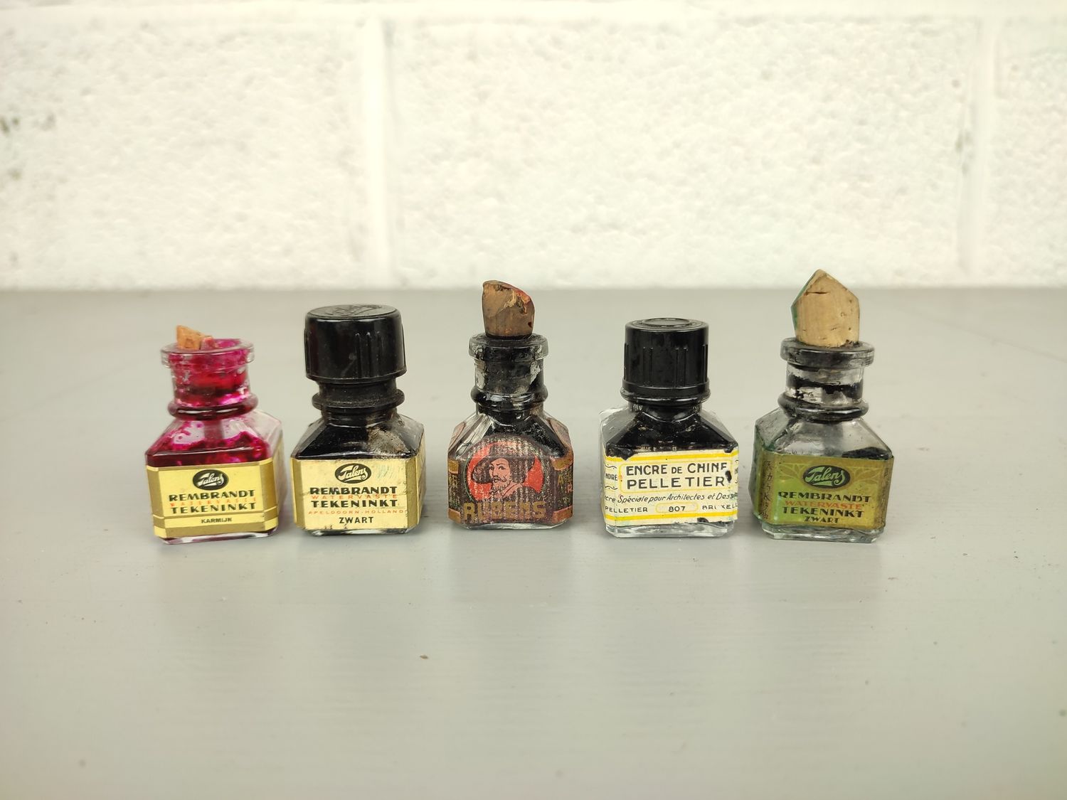 small glass ink bottles