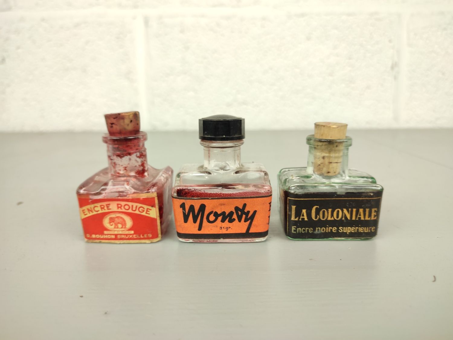 small glass ink bottles
