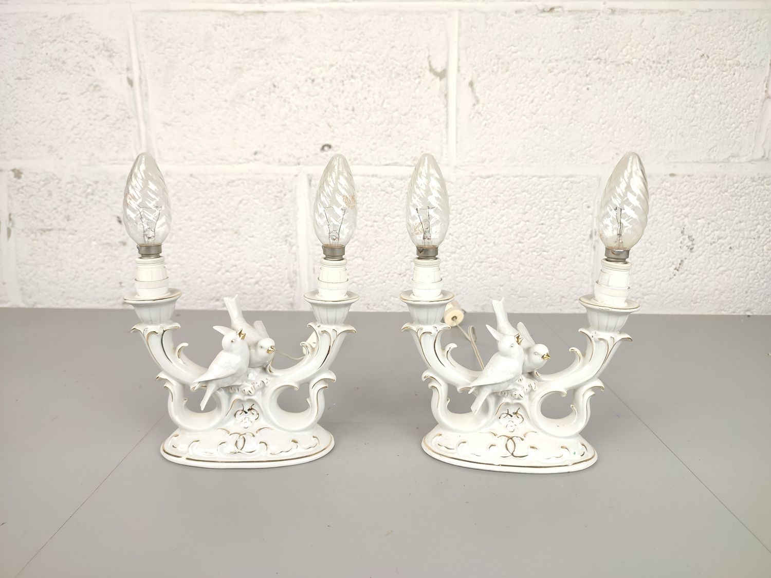 Pair of porcelain WKC table lamps