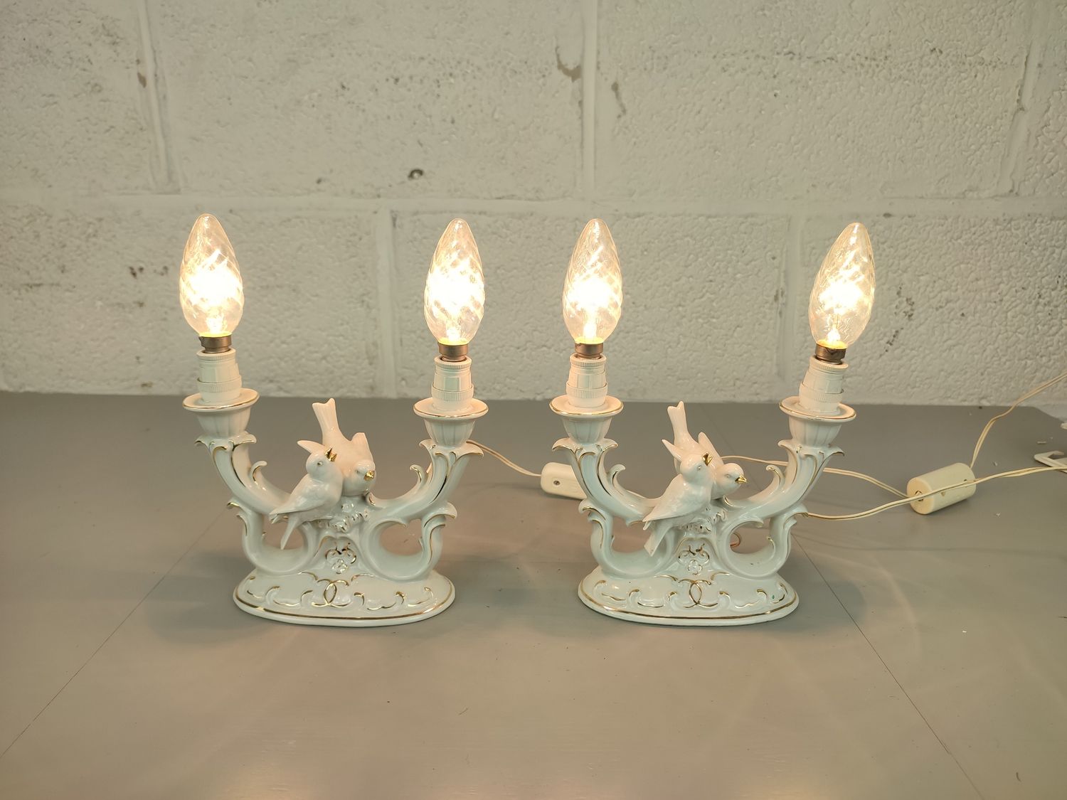 Pair of porcelain WKC table lamps