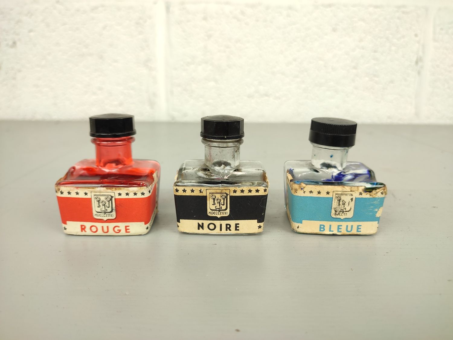 small glass ink bottles