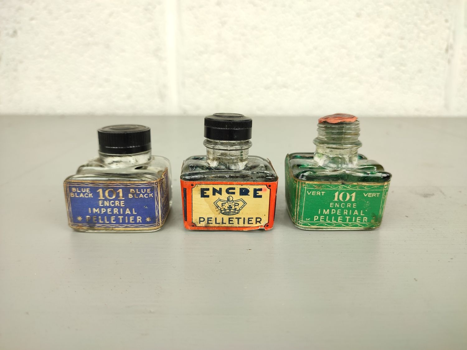 small glass ink bottles