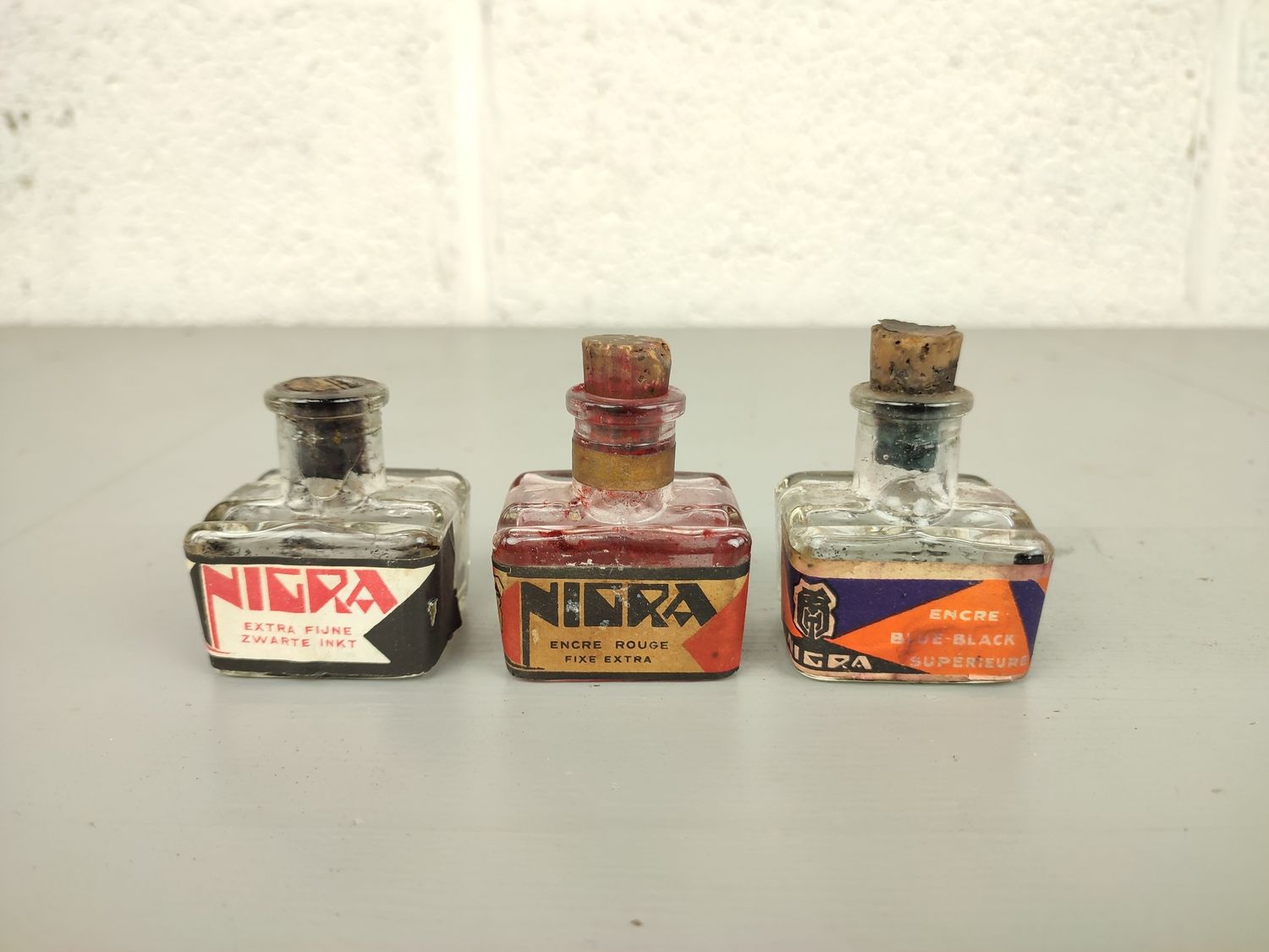 small glass ink bottles